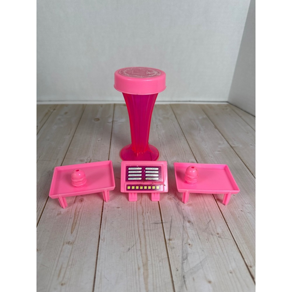 Vintage 1988 Mattel Barbie Soda Shop Accessories Chair Cash Register